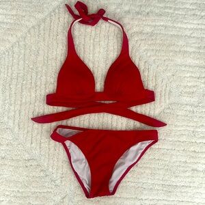 Red Victoria’s Secret triangle bikini - XS/S